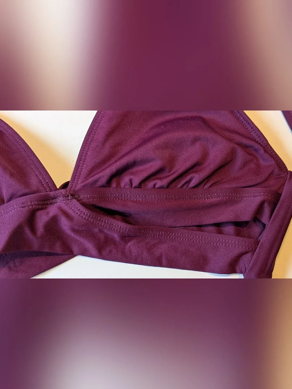Kona Sol Deep Wine Bikini Set With Bonus Ribbed Bandeau!